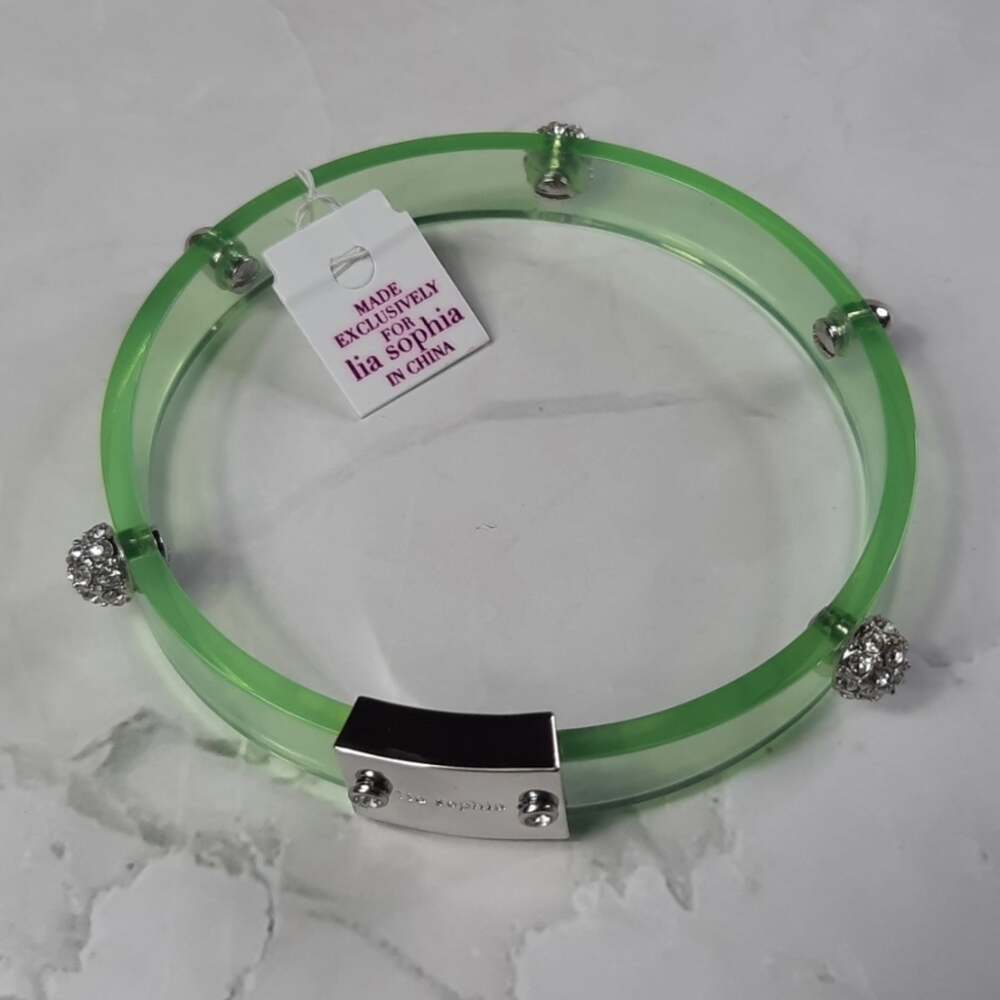 Lia Sophia GLAZED Translucent Bangle Bracelet in Pistachio